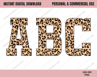 Leopard Sports Varsity Font PNG, USO comercial, Sublimación, Paquete de fuentes deportivas, Fuente Varsity, Fuente deportiva, Fuente de letras Jersey, Fuente Leopard