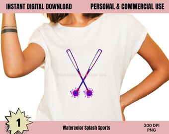 Baseball PNG, Watercolor Baseball Bat, Commercial USE, Baseball Art, Sublimation, Digital Design, Clipart,Print File, Splash Baseball Bat