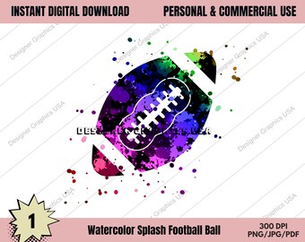 Aquarell Fußball PNG Digital, Kommerzielle NUTZUNG, Sport, Fußballkunst, Sublimationsdesign Download, Digital Design, PNG Datei, Druckdatei