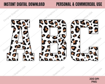 Leopard Sports Varsity Font PNG, USO comercial, Sublimación, Paquete de fuentes deportivas, Fuente Varsity, Fuente deportiva, Fuente de letras Jersey, Fuente Leopard