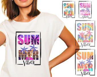 Summer Vibes PNG, Summer png, Sunset Beach png, Commercial USE, Sublimation,Instant Download,Tie Dye Summer Vibes Bundle, Retro Summer png