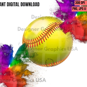 Watercolor Sports Digital Background | Photography Backdrop | Photoshop Background |Softball | PNG FILE|Softball Background | Commercial Use