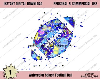 Aquarell Fußball Digital, Kommerzielle NUTZUNG, Sport, Fußball Kunst, Sublimationsdesign Download, Digital Design, PNG Datei, Clipart, Druckdatei