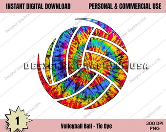 Volleyball PNG, Volleyball Tie Dye Watercolor Sports Digital,Commercial USE,Volleyball Art,Sublimation,Clipart,Print File,Volleyball Gift