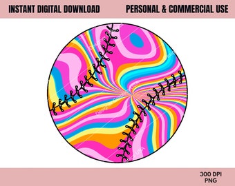 Retro Baseball PNG, Baseball Clipart PNG, kommerzielle NUTZUNG, Baseball Kunst, Sublimationsdesign, digitales Design, Clipart, Sportball PNG