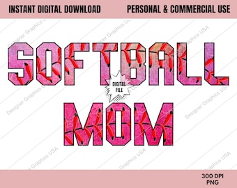 Aquarel softbal moeder png, digitaal softbal, commercieel gebruik, softbalkunst, sublimatieontwerp, digitaal, clipart, afdrukbestand, softbal png
