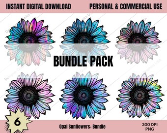 Sunflower Bundle, Watercolor Sunflower PNG, Sunflower Download, Opal Sunflower Clipart,Commercial USE,Sunflower Sublimation Design, Clipart