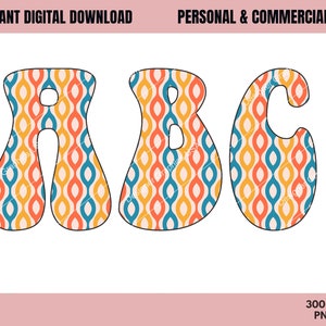 Retro Font PNG,Commercial USE,Sublimation,Hippie Font Bundle,70s fonts,Vintage Fonts,Retro letters,Hippie Retro Fonts,Groovy fonts,Boho Font