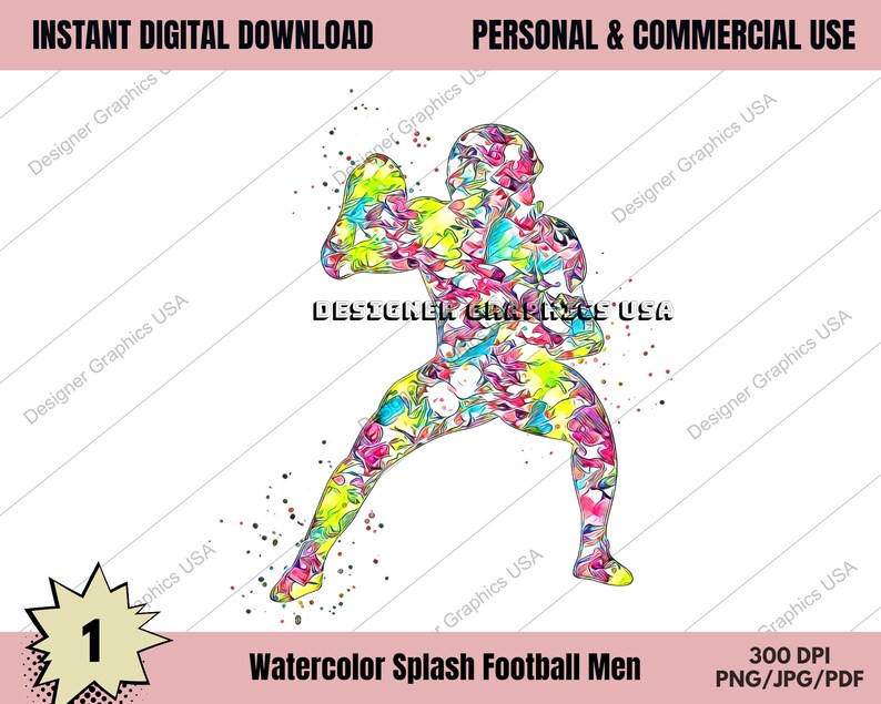 Football PNG, Splash Painting, Watercolor Football Digital, Commercial ...