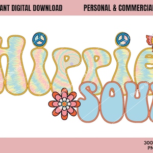 Hippie Soul PNG, Hippie Soul, Commercial USE, Sublimation, Digital Design, Clipart,Print File,Retro Hippie sublimation, Hippie Clipart