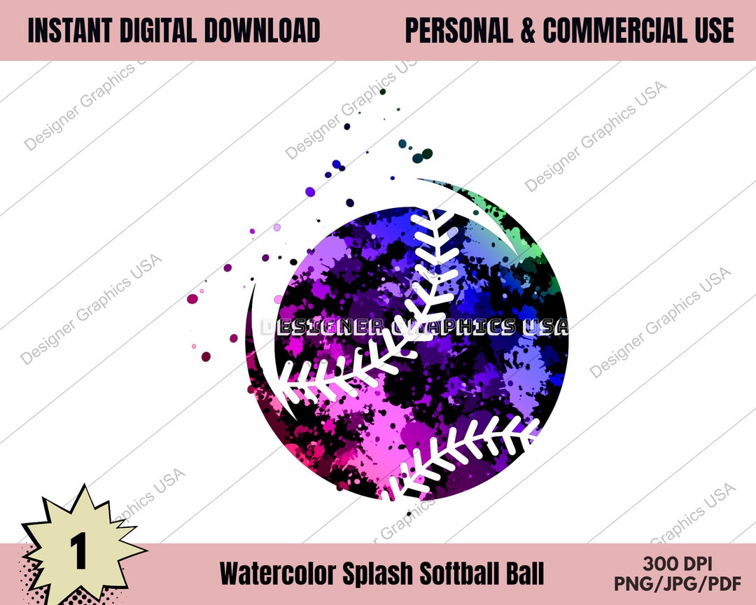 Softball PNG, Watercolor Softball Digital, Commercial Use,sports ...