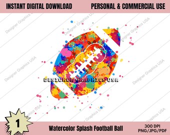 Aquarell Fußball PNG Digital, Kommerzielle NUTZUNG, Sport, Fußballkunst, Sublimationsdesign Download, Digital Design, PNG Datei, Druckdatei