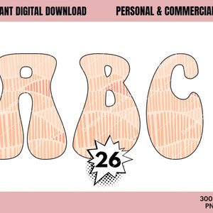 Retro Font PNG,Commercial USE,Sublimation,Hippie Font Bundle,70s fonts,Vintage Fonts,Retro letters,Hippie Retro Fonts,Groovy fonts,Boho Font