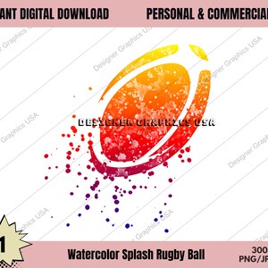 Rugby PNG, Acuarela Rugby Digital, USO Comercial, Deportes, Arte de Regalo de Rugby, Descarga de Diseño de Sublimación, Diseño Digital, PNG,Rugby
