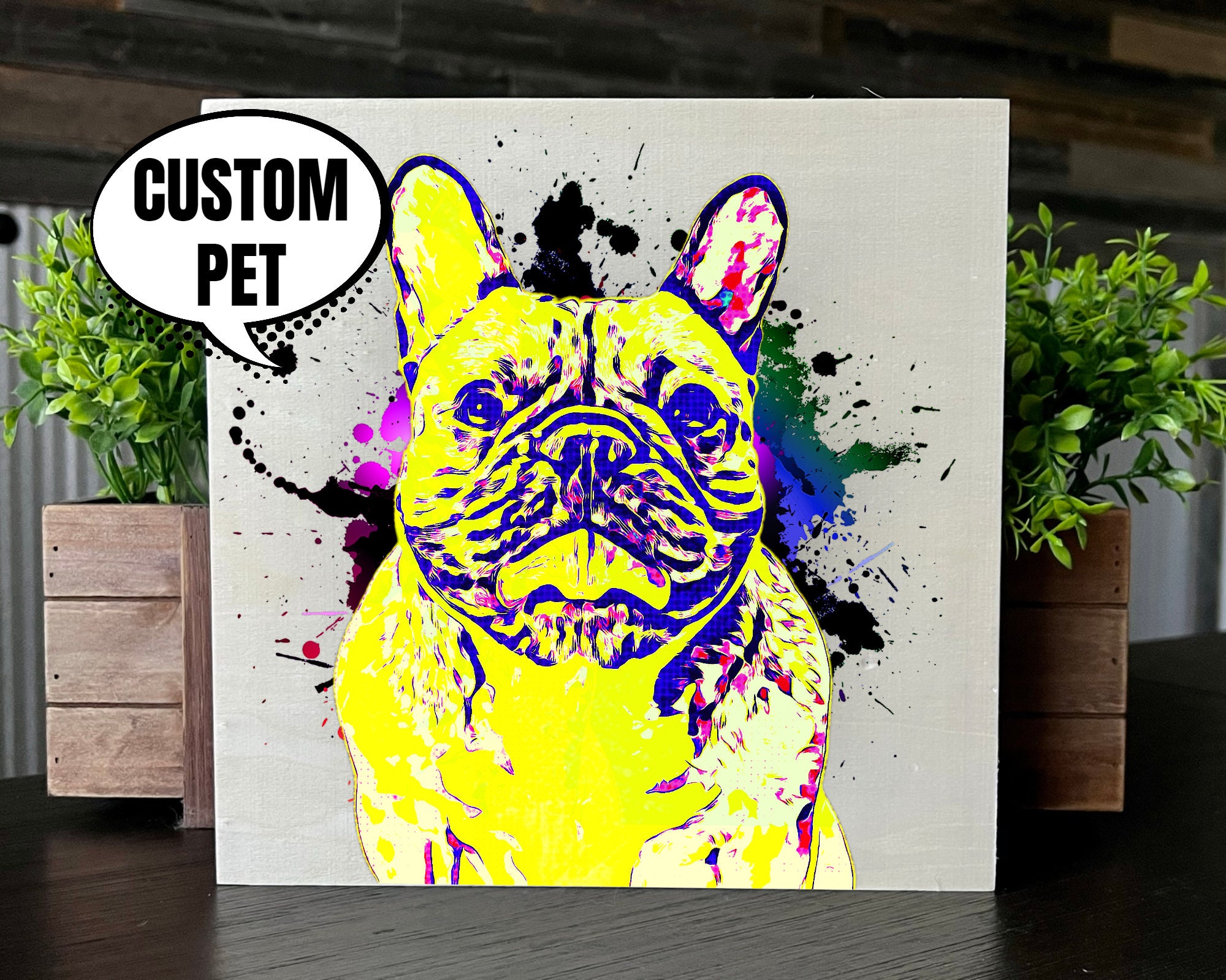 Pop Art Pet Potrait, Paint Splash Pet, Custom Pet Potrait, Custom
