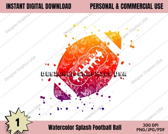 Aquarell Fußball PNG Digital, Kommerzielle NUTZUNG, Sport, Fußballkunst, Sublimationsdesign Download, Digital Design, PNG Datei, Druckdatei
