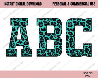 Leopard Sports Varsity Font PNG, USO comercial, Sublimación, Paquete de fuentes deportivas, Fuente Varsity, Fuente deportiva, Fuente de letras Jersey, Fuente Leopard