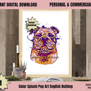 Oil Painting American Bulldog PNG, BullDog PNG, Bulldog Digital Art, Watercolor Pet,Pop Art , Digital Download, Pet Art,Commercial USE