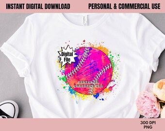 Baseball PNG, Paint Splash Baseball , Commercial USE, Baseball Art, Sublimation Design Download, Digital Design,Clipart,Print File,Baseball