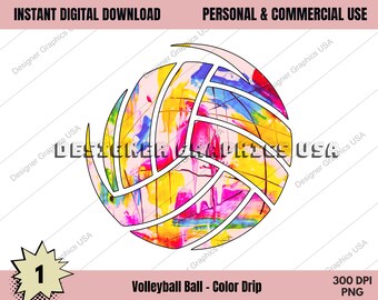 Volleyball PNG, Volleyball Oil Paint Abstract Sports Digital,Commercial USE,Volleyball Art,Sublimation,Clipart,Print File,Volleyball Gift