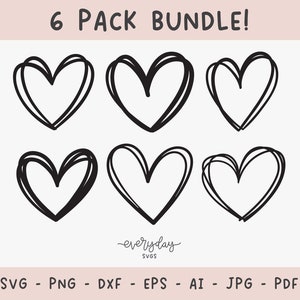 Doodle Heart Svg Bundle | Sketch Heart Svg Bundle, Hand-drawn Heart Svg, Valentine Heart Svg, Heart Frame Svg, Cut Files Cricut, Silhouette