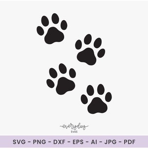 Paw Prints Svg, hond poot Clipart, Cat Paw Svg, dierlijke voetafdruk tracks Svg, Lion Paw Print Svg, Tiger Paw Print, Bear Paw Svg, lasergesneden bestand
