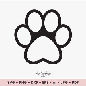 Paw Prints Svg, Dog Paw Clipart, Cat Paw Svg, Animal Footprint Tracks Svg, Lion Paw Print Svg, Tiger Paw Print, Bear Paw Svg, Laser Cut File