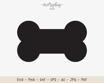 Dog Bone Svg | Dog Treat Svg & Png, Pet Dog Clipart Vector, Skeleton Bone Svg, Dog Bone Outline Svg, Puppy Svg | Dog Name Tag Svg Cut File