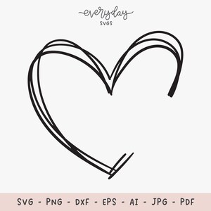Handgetekende hart Svg, halve hart naam Frame Svg, Krabbel hart Svg POD Design, liefde Svg voor shirts, hartvorm overzicht Svg clipart-bestanden