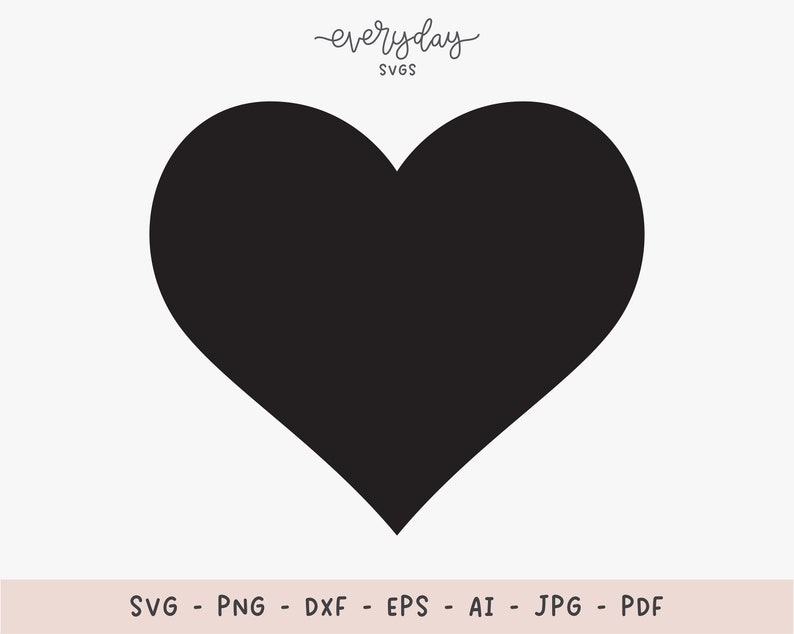 Heart Digital Download Basic Heart Shape Svg, Heart Png, Kawaii Heart ...