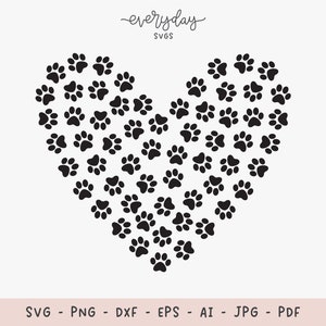 Pfotenabdruck Herz geschnitten Datei | Katzenpfoten-Svg, Hundepfoten-Druck-Svg, Verrückte Katzendame-Svg für Katzenmutter, Hundepfoten-Verzierungssvg für Hundemama, Welpenliebes-Svg