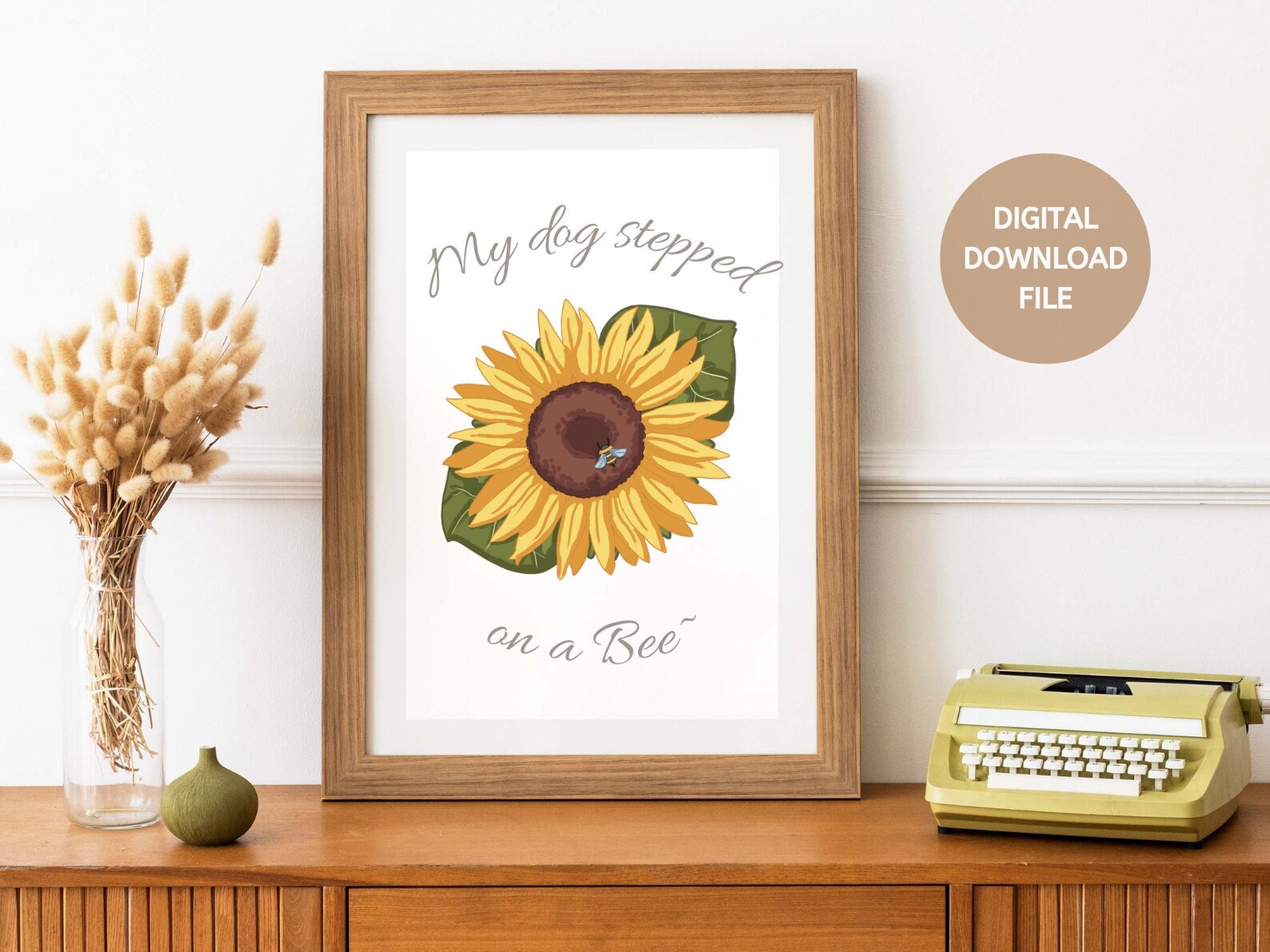 My Dog Stepped on a Bee Meme Text Poster Decor Justice for Etsy