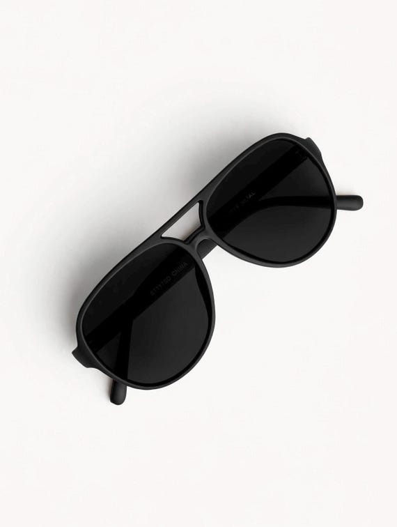 Retro Aviator Sunglasses - Vintage 70s Style - Matte Black & Tortoise - Soft Touch Rubber Frame - Unisex Pilot Sunglasses AV3