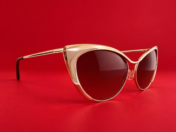 Retro 50s Modern Luxe Cat-Eye Sunglasses – Sleek Metal Frame Collection GCE