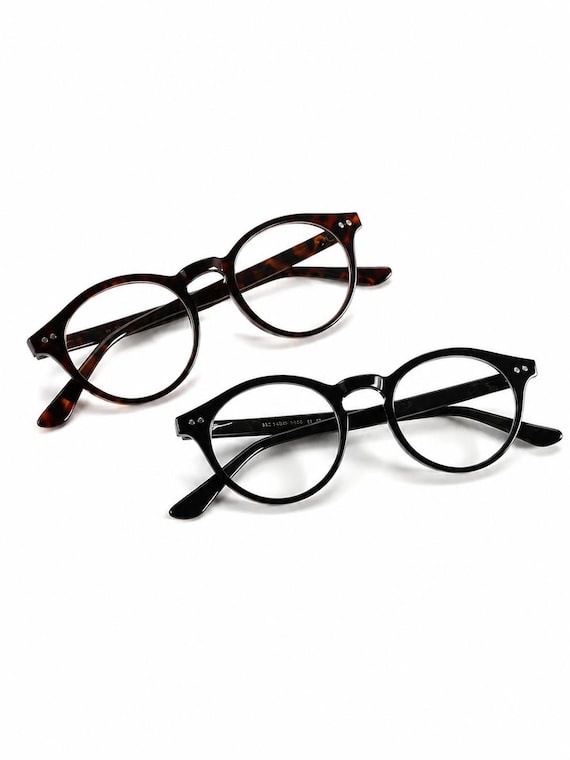 Round Keyhole Bridge Glasses, Retro Clear Lens Eyeglasses, Vintage Inspired Optical Frames, Unisex Fashion Glasses, Black or Tortoiseshell