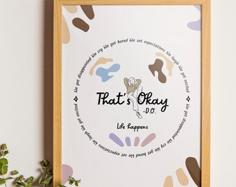 NUEVO cartel de D.O 디오 Eso está bien, letras de D.O, tema minimalista, bienestar K-pop, descarga digital, miembro de EXO, D.O Fan Art, impresión digital K-Pop