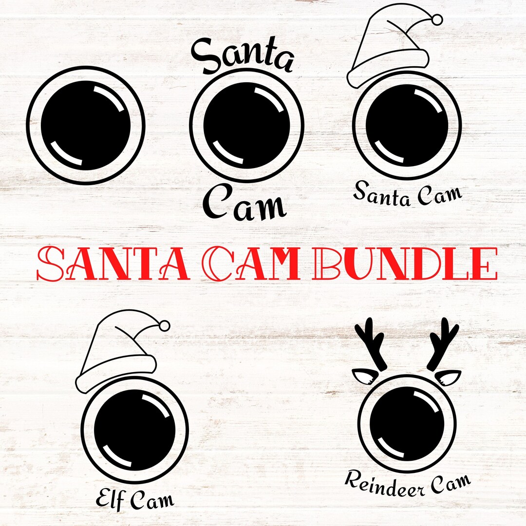 Santa Cam SVG Bundle, Elf Cam SVG, Reindeer Cam Svg, Simple Santa Cam ...