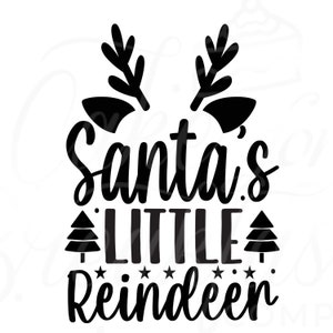 Santa's Little Reindeer png, kinderkerst png, kerstshirtidee voor jongens, kerstshirtidee voor meisjes, rendieroren, rendieroren png