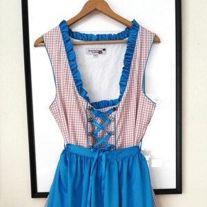 Dirndl / oktoberfest / Bavarian / octoberfest / vintage / retro folk dress with apron / Trachten / Size EU 40 42  L