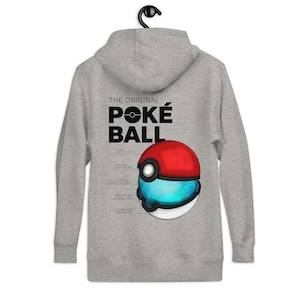 Original Ball Unisex Hoodie Sweatshirt, Pocket Monsters, Poke Hoodie, Grey Sweatshirt, Yellow Sweatshirt