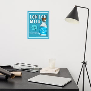 Bottle Not Included Poster, Lon Lon Ranch, Lon Lon Milk Print, Zelda Wall Art, Blue Print, Art Print,