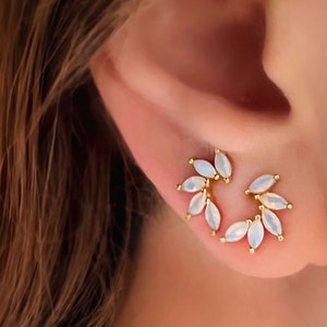 Opal earrings • Gift for her • Gold Opal Stud Earrings • JewelryOptimist *E3227