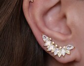 Ear Climber Earrings, Wedding ear crawler, gift for bride
