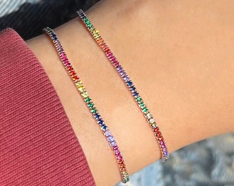 Tennis Bracelet • Rainbow Bracelet • Best Friend Gift * Minimalist Bracelet • JewelryOptimist *B1121