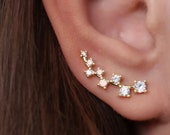 Ear Climber Earrings, Bridal ear crawler