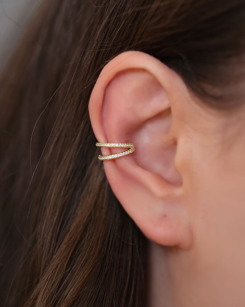 V Ear Cuff No Piercing Rose Gold Ear Cuff Silver Etsy