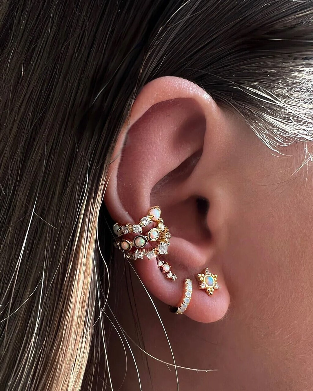 OPAL stud earrings • gold opal earrings • gift for her • silver gold earrings • *S3447