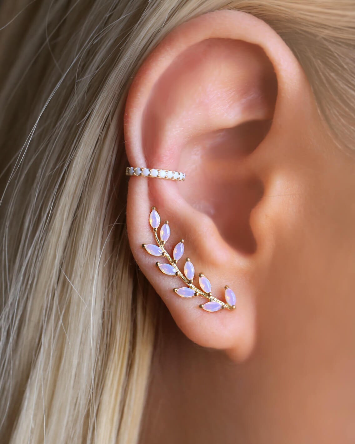 Opal ear climber earrings online