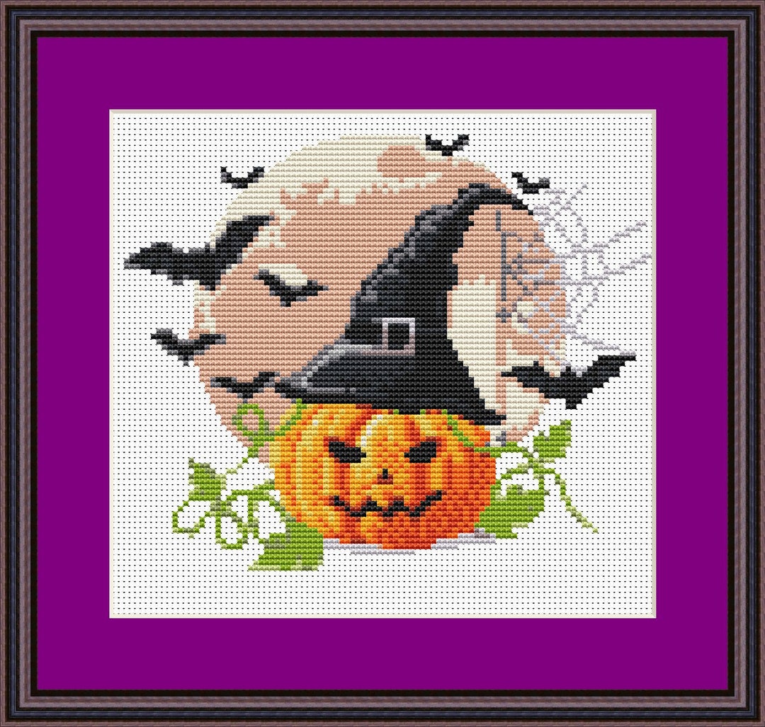 Halloween Pumpkin, Cross Stitch Pattern, Pattern PDF - Instant Download ...