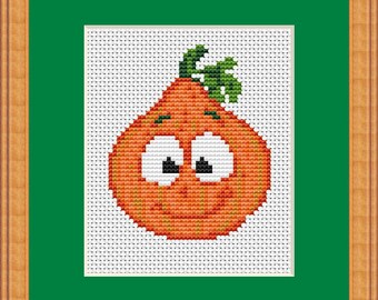 Pumpkin 2, Cross Stitch Pattern, Pattern PDF - Instant download, DIY, Mini cross stitch, Gift idea, Home decor